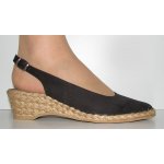 Espadryle brązowe na niskim koturnie odkryta pięta