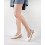Espadryle białe na niskim koturnie odkryta pięta