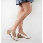 Espadryle białe na niskim koturnie odkryta pięta