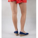 Espadryle granatowe jasne na niskim koturnie pełne