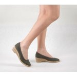 Espadryle khaki na niskim koturnie pełne