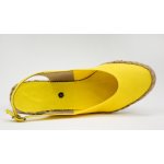 Espadryle żółte na niskim koturnie odkryta pięta