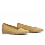 Espadryle żółte musztardowe płaski koturn