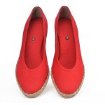  Espadryle czerwone na niskim koturnie pełne