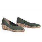 Espadryle khaki na niskim koturnie pełne