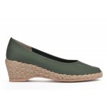 Espadryle khaki na niskim koturnie pełne