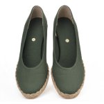 Espadryle khaki na niskim koturnie pełne