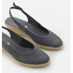  Espadryle szare na niskim koturnie odkryta pięta