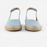 Espadryle jeans 009 płaski koturn odkryta pięta