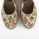 Espadryle wzorek na niskim koturnie