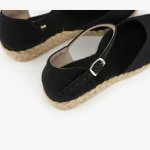 Espadryle czarne płaski koturn zakryta pięta i palce OLA