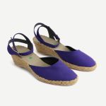 Espadryle fioletowe na niskim koturnie