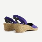 Espadryle fioletowe na niskim koturnie