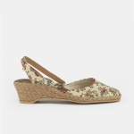 Espadryle wzorek na niskim koturnie