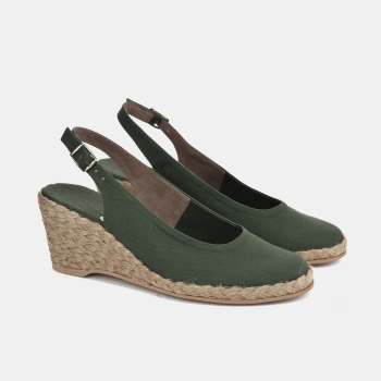 art.Espadryle średnie khaki odkryte