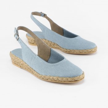 Espadryle płaskie 3 cm odkryte jeans 009