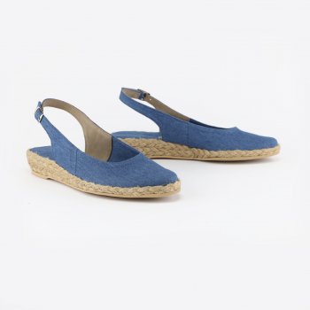 Espadryle płaskie odkryte jeans 040A