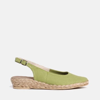 Espadryle płaskie 3 cm odkryte Limonka 18