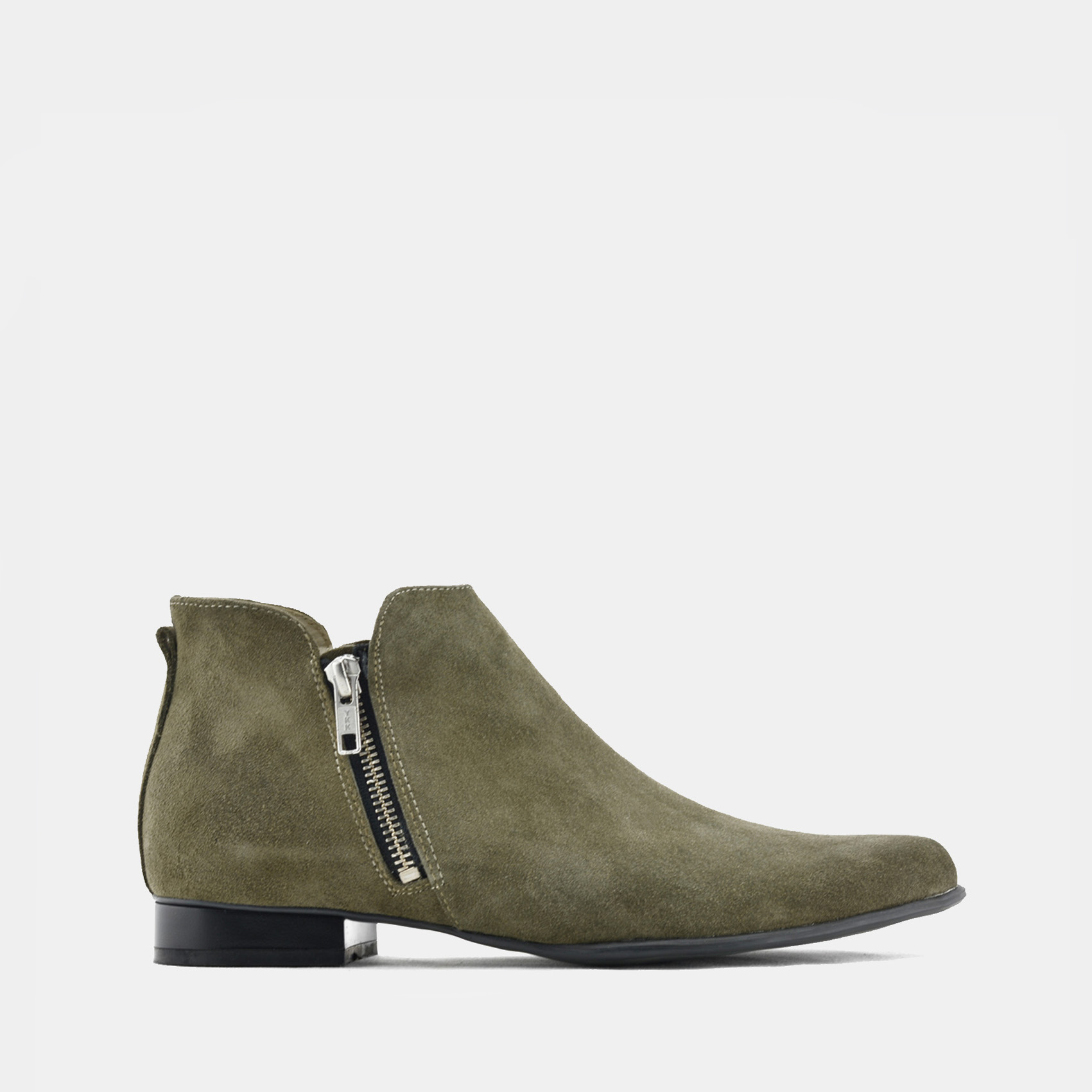 Botki J20 skóra zamsz khaki