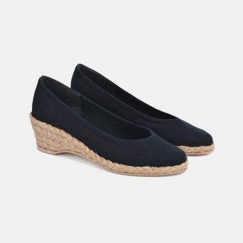 Espadryle koturn (5 cm) czarne