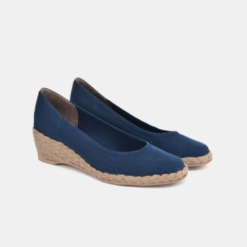 Espadryle koturn (5 cm) granatowe ciemne