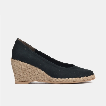 Espadryle koturn (7 cm ) czarne