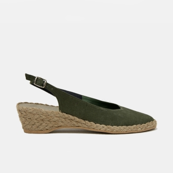 Espadryle niskie odkryte khaki