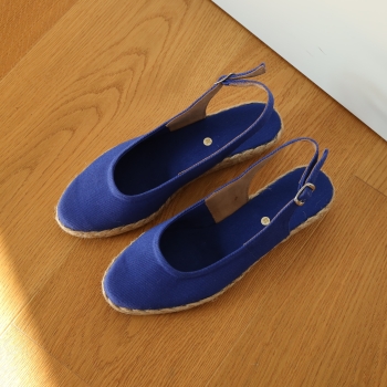 Espadryle płaskie 3 cm odkryte chaber/kobalt