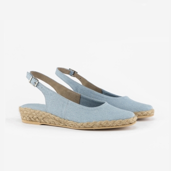 Espadryle płaskie 3 cm odkryte jeans 009