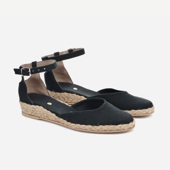 Espadryle płaskie SPOTYKANKA CZARNY DZ01