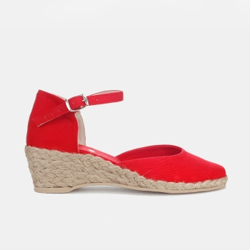 Espadryle spotykanka (5 cm) czerwony OLA