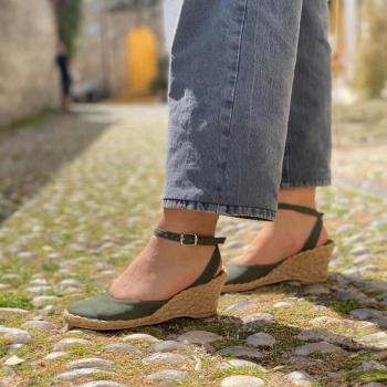 Espadryle średnie khaki ciemne