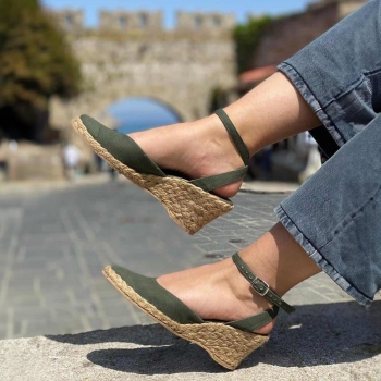 Espadryle średnie khaki