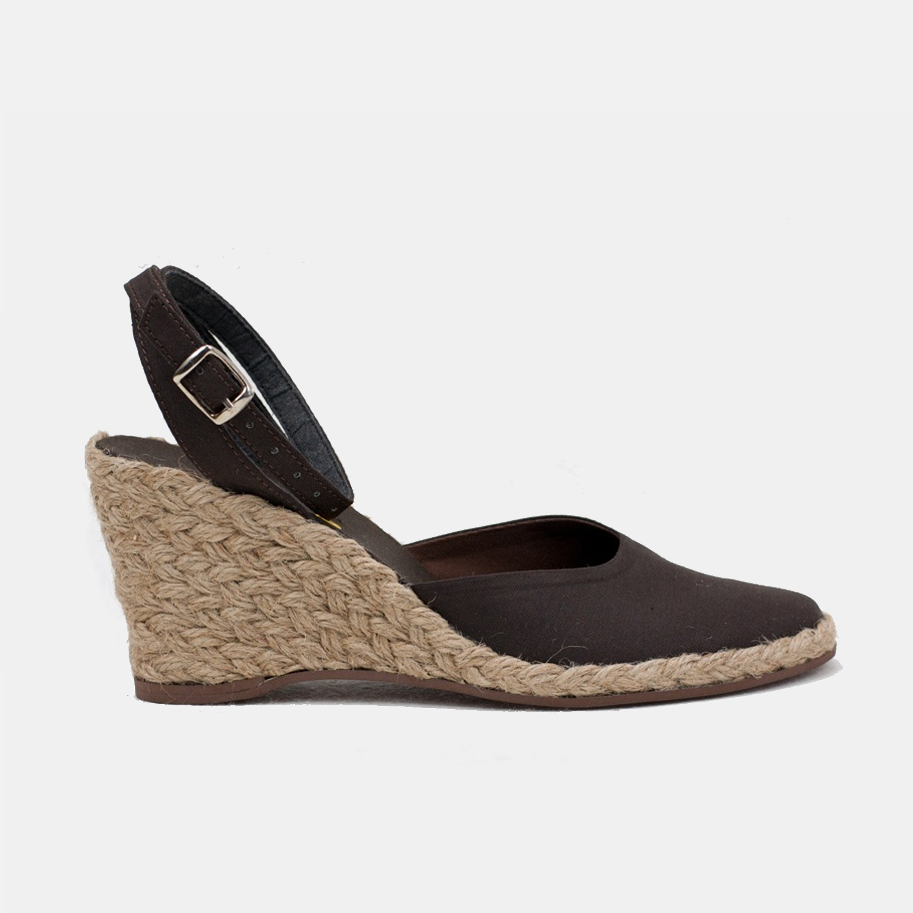 Espadryle wysokie brązowe