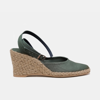 Espadryle wysokie khaki ciemiejszy