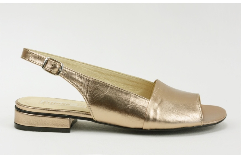 Sandały - wzór 025 skóra licowa stare złoto dymione