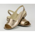 Sandały - wzór 025 skóra licowa stare złoto dymione